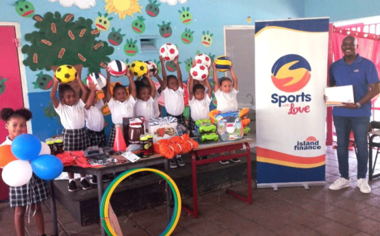 Island Finance Donates Sports Equipment to Stichting Kinderoorden Brakketput and Joan Maurits School